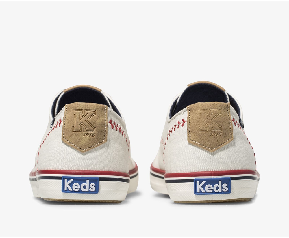 Womens Keds Sneakers - Champion Pennant - White - 3845-VBNJK